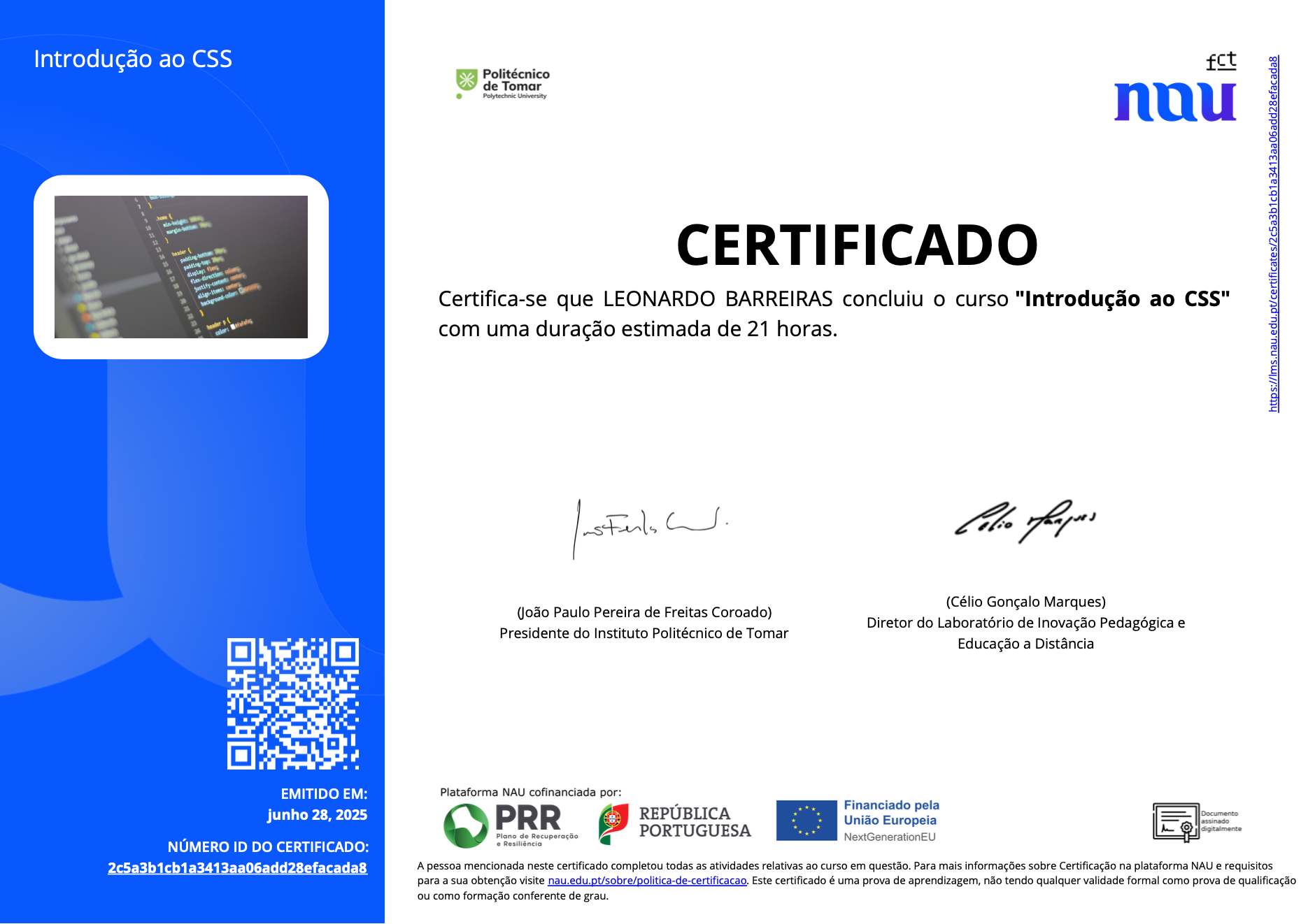 Certificado Introdução ao CSS